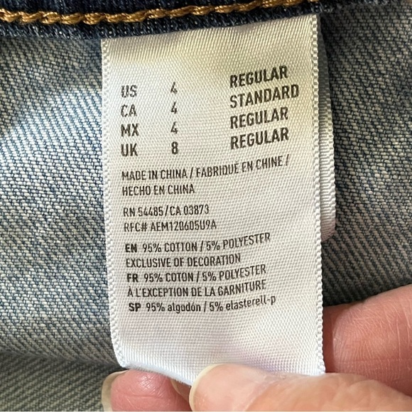 American Eagle Hi Rise Festival Mini Patchwork Denim Skirt Retro Size 4 Hippie - Picture 10 of 13